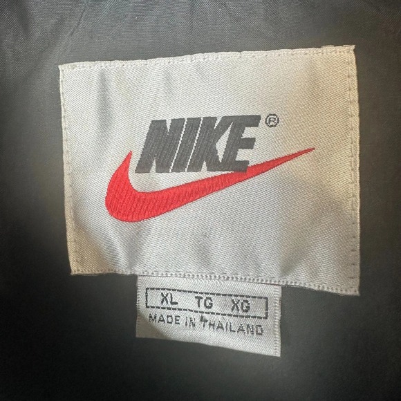 Vintage Nike Center Swoosh Windbreaker Pullover Black Blue XL 90s V-Neck Jacket - Picture 8 of 13